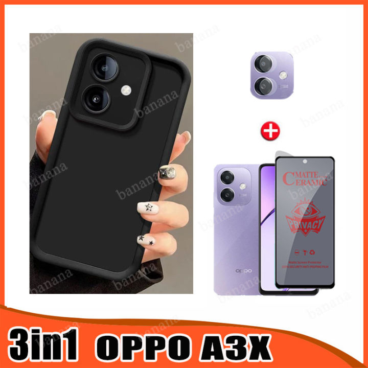 3In1%20Oppo%20A3X%20TPU%20Silicone%20Phone%20Case%20for%20Oppo%20A5i%20A5%20A3X%20Ceramic%20Frosted%20Film%20+%20Lens%20Film%20-%20Image%202