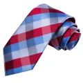 Red Light Blue Pliad 2023 New Elegant Mens Ties Hanky Cufflink Silk Necktie For Men Wedding Party Business Fashion Brand Hi-Tie. 
