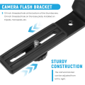 Camera L Bracket Mount Video Grip L-Bracket Dual Flash Cold Shoe Mount 1/4 inch Tripod Screw, Heavy Duty Padded Hand Grip Dslr Camera Camcorder (Updated). 