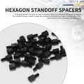 100x Motherboard Hex Standoff Threaded Spacer M3 Thread 6+6mm Black. 