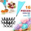 16 Pieces Cake Decorating Kit Supplies Set Tools Piping Tips Pastry Icing Bags Nozzles Piping Bag Cake decoration tools kitchen accessories baking tools.. 