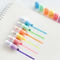 【HOT】 6PCS Cute Mini Smiling Face Pill Highlighter Lovely Cartoon Painting Pen Marking Pens Students Learn Stationery Supplies. 