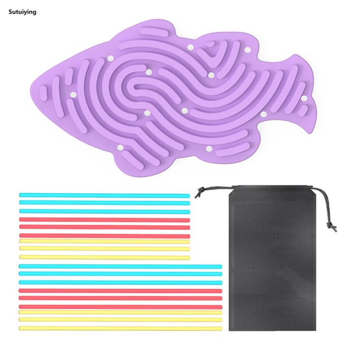 Sutuiying New DESCENTE Colorful Stick Fidget Toy Calming Sensory Fidget Toy for Kids Adults Stress Relief Silicone Strip Board for Fine Motor Skills Development Educational Busy Board Silicone Sensory Board