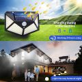 100 LED Four-sided Solar Power PIR Motion Sensor Wall Light Outdoor Lamp Waterproof Lights Home Garden Emergency Lamp. 