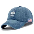 Adjustable Denim Cap Casual Sunscreen Unisex Baseball Hat Embroidered Trendy Snapback Cap for Sports Accessory Urban Fashion Men & Women Sun Protection Outdoor Activities. 
