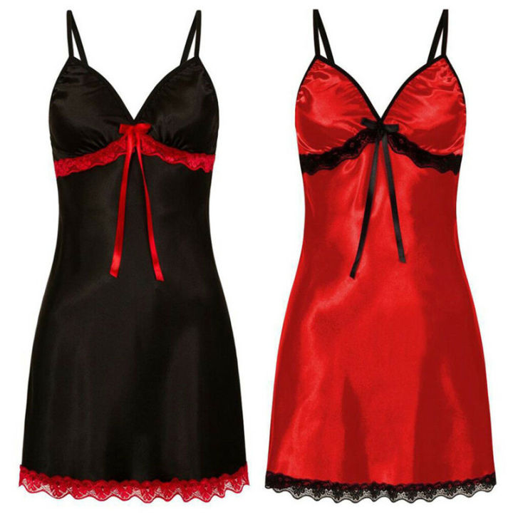 Porno%20Sleep%20Dress%20Women%20Lace%20Silk%20Satin%20Nightdress%20Sleeveless%20Nighties%20V-neck%20Nightgown%20Plus%20Size%203XL%20Sleepwear%20Nightwear%20-%20Image%203