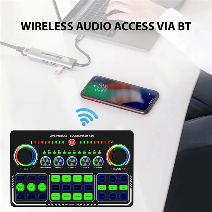 X50%20Live%20Sound%20Card%20Audio%20Mixer%20Recording%20Desktop%20Singing%20BT%20OTG%20Digital%20Lossless%20Transmission%20for%20Podcasting%20Gaming%20A%20-%20Image%205