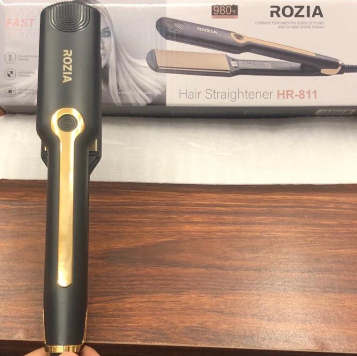 ROZIA%20Premium%20Professional%20Ceramic%20Hair%20Straightener/Iron%20HR-811%20(Black,%20Gold)%20with%20warranty%20-%20Image%206
