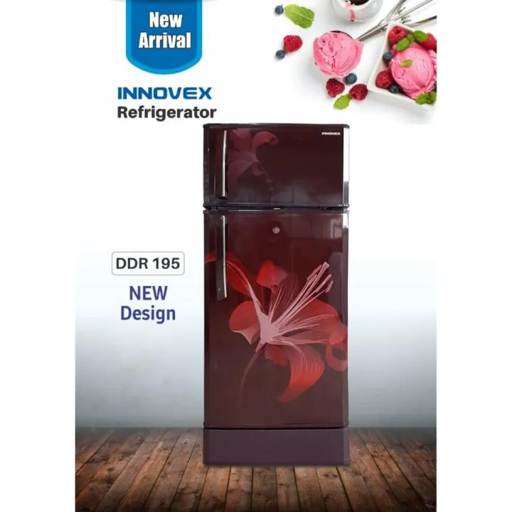 Innovex 180L Double Door Refrigerator DDR195- new 2021 maroon color