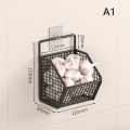 Wall Mounted Storage Rack Onion Ginger Garlic Condiments Spice Kitchen Shelf Punch-Free Vegetable Fruit Drain Basket Kitchen FUHENG. 