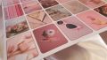 pink theme scrapbook stickers/asethetic scenery/peel off sticker sheets. 