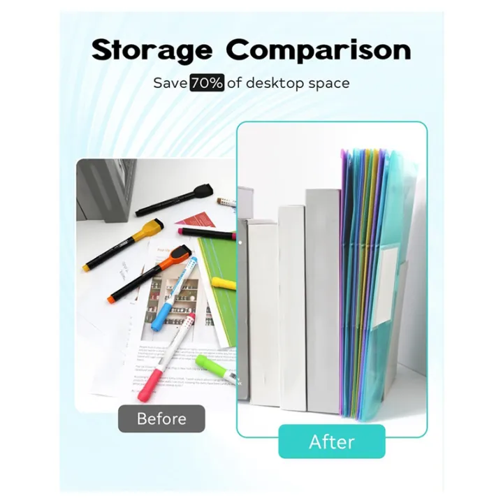 File Folders 10 Pack, 3 Ring Binder Pocket Organizer, 11 Ring Plastic ...