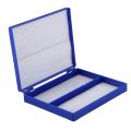 Royal Blue Plastic Rectangle Hold 100 Microslide Slide Microscope Box. 