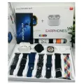 Hiwatch i20 Ultra 2 , 3 MAX Suit SmartWatch + Airpods Pro with Transparent Screen Guard Watch with Seven Decorated Straps. 