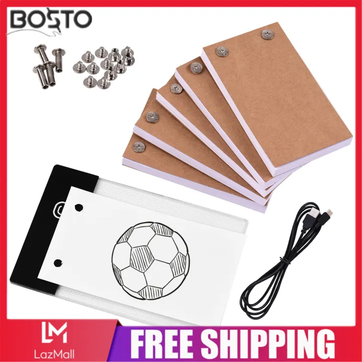 Flip Book Kit with Light Pad LED Light Box Tablet 300 Sheets Drawing Paper Flipbook with Binding Screws for Drawing Tracing Animation Sketching Cartoon Creation