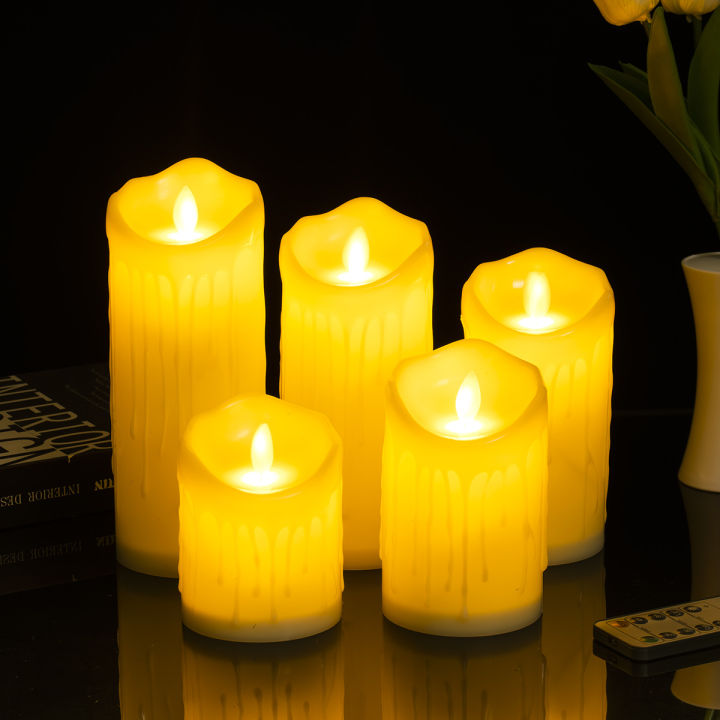 【Testy】led simulation electronic candle light swinging head remote ...
