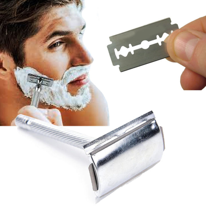 Double Edge Safety Razor Kit With 50 Pcs Double Edges Shaving Blades ...