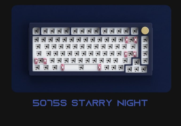 # Akko 5075S Barebone Mechanical Keyboard # [Starry Night/Pale Dogwood]