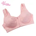 Muses Mall Wireless Bra Front Zipper Sports Bra for Women Shockproof Push-up Yoga Bra with Wide Straps Breathable Anti-snagging Perfect for Jogging Cotton Bra. 