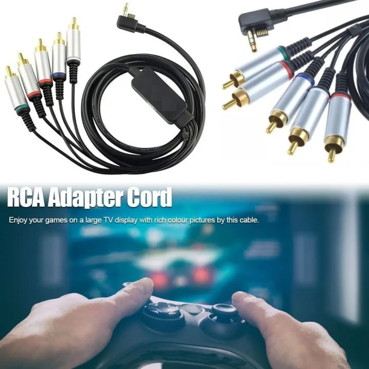 Audio%20Video%20Cable%20to%20RCA%20Extension%20Component%20Data%20Cord%20for%20PlayStation%20Portable%20PSP%202000%203000%20Slim%20To%20TV%20Monitor%20-%20Image%202