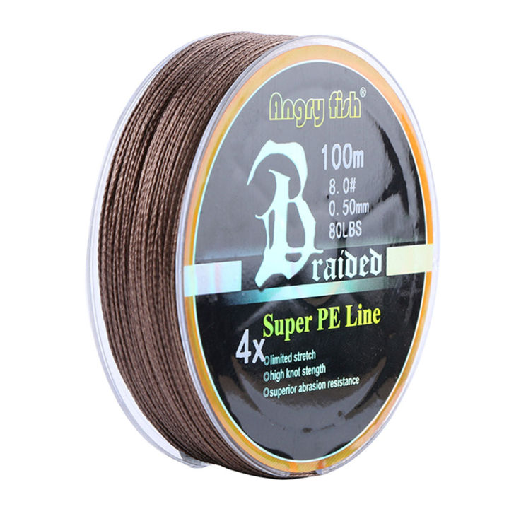 bellylady Angryfish 100m/109yds 4 Strands Braided Fishing Line 10lb-80lb Super Strong Anti-bite Wear-resistant Lure Fishing Wire