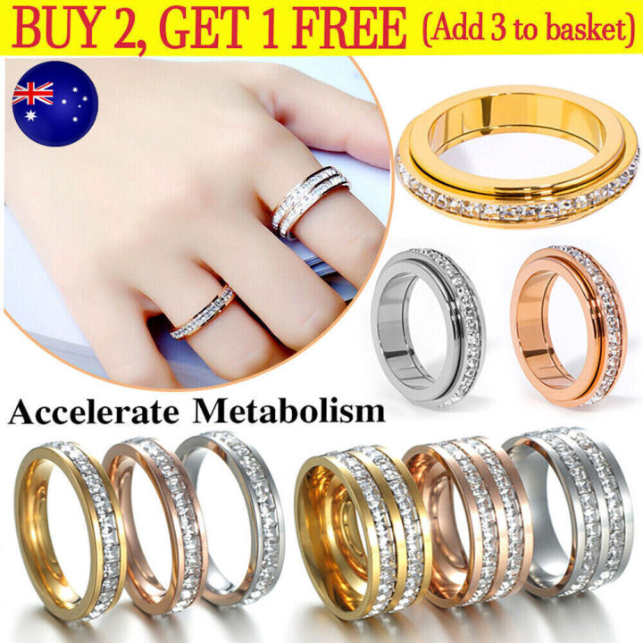 Thermogenic Moissanite  Ring Vikanda Stainless Steel Rings