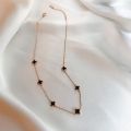 Fashion Four-leaf Double Sided Necklace For Girls Women Elegant Choker Necklace Jewelry Gift. 