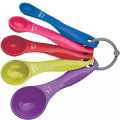 5 Pieces Plastic Measuring Spoons Set - Multi Color. 