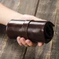 【Miga Plaza】Leather Watch Box Organizer for Men Travel Storage Bag Luxury Retro Oil Wax Skin Roll Up Package Case for Watch Portable Display. 