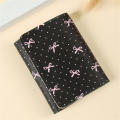 Pink Women Wallet Student Large Capacity Floral Card Holder Bow Tri-Fold Coin Purse for Girls Students Use School Gift. 