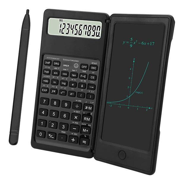 Scientific Calculator 10 Digit LCD Display Engineering Calculator with Writing Tablet for School and College Black Daraz.lk