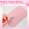 Rubber Stamp Making Kit,Block Printing Tool Kit,Linoleum Cutter with 6 Type Blades,Tracing Paper for Craft Stamp Carving. 