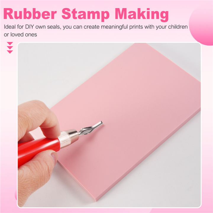 Rubber%20Stamp%20Making%20Kit,Block%20Printing%20Tool%20Kit,Linoleum%20Cutter%20with%206%20Type%20Blades,Tracing%20Paper%20for%20Craft%20Stamp%20Carving%20-%20Image%203