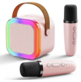 K12 Dual Microphone Karaoke Speaker /K12 Bluetooth Karaoke Machine with Portable PA Speaker System and 1 Wireless Microphone for Home Family Singing and Children’s Entertainment. 