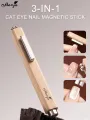 Monja 3 In 1 Cigar Nail Art Magnetic Rod 3D Cat Eye Magnet Stick UV/LED Cat Eye Gel Nail Strong Effect Magnets DIY Manicure Tool. 