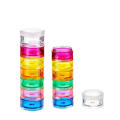 Creative 7-cell Packaging Box Cylindrical 7-cell Rotating Color Transparent Portable Packaging Box. 