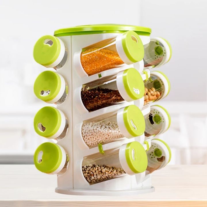 16%20Pcs%20Spice%20Rack%20-%20Green%204%20Layers%20Revolving%20Spice%20Rack%20Set%20Plastic%20Revolving%20Spice%20Jar%20Rack%20Useful%20Kitchen%20Condiment%20Containers%20Kitchen%20Tools%20Floraware%20Revolving%2016%20Jars%20Spice%20Rack,%20Kitchen%20Masala%20Box,%20-%20Image%2010
