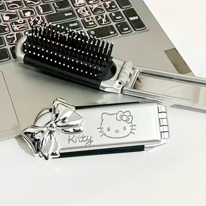 Kawaii%20Sanrio%20Hello%20Kitty%20Kuromi%20Massage%20Folding%20Comb%20Anime%20Cute%20Anti-Static%20Portable%20Hair%20Comb%20Mini%20Girl%20Hair%20Brush%20with%20Mirror%20-%20Image%202