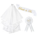 Bride To Be Sash White Veil With Comb Badge Wedding Bridal Shower Decoration Bachelorette Party Hen Night Supplies Groom To Be. 