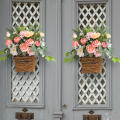 Pink  Hydrangea Good Quality Plastic Door Hanger Basket Wreath Wildflowers for  Porch. 