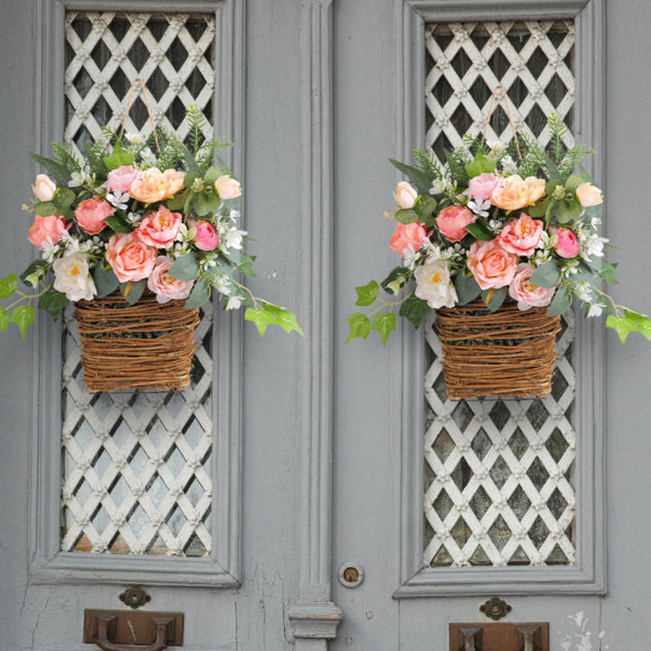 Pink%20%20Hydrangea%20Good%20Quality%20Plastic%20Door%20Hanger%20Basket%20Wreath%20Wildflowers%20for%20%20Porch%20-%20Image%208
