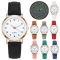 Simple Luminous Women's Watches Retro Diamond-Studded Digital Whatch Frosted Leather Belt Casual Wrist Watch Ladies Quartz Clock. 