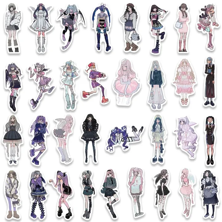 NEW%2060/123PCS%20Y2K%20Domi%20Lolita%20Girls%20Gothic%20Pink%20Stickers%20Cute%20Anime%20Aesthetic%20Decals%20Phone%20Case%20Laptop%20Stationery%20Car%20Toy%20Sticker%20-%20Image%205