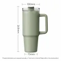 40oz (1200ml) Insulated Stainless Steel Tumbler with Handle – Leak-Proof, Triple-Wall Vacuum Travel Mug for Hot & Cold Drinks, Car Cup Holder Friendly, Sweat-Proof, BPA-Free. 