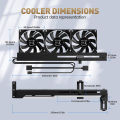 2 In 1 Rgb Gpu Holder With 3x80mm Fans Argb Horizontal Graphic Cards Bracket Video Support 5v3pin Radiator Cooling Fan. 