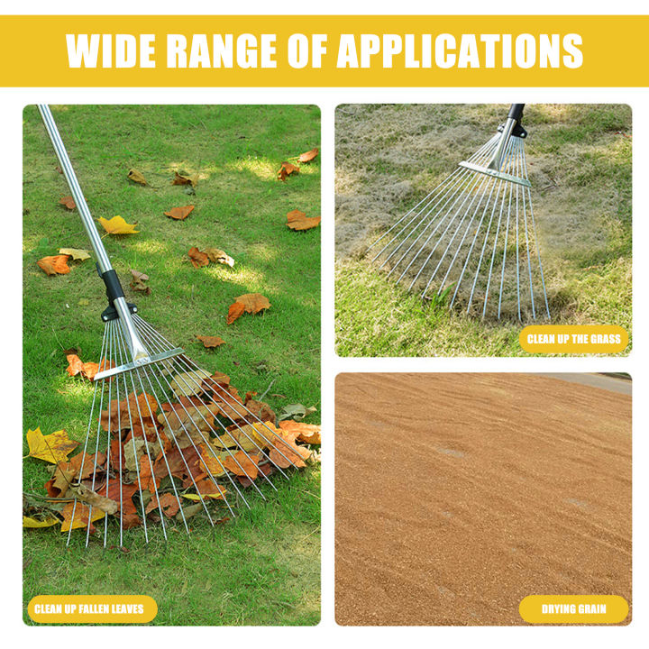 Likovie%20Stainless%20Steel%20Leaf%20Rake%20Adjustable%20Telescopic%20Metal%20Rake%20for%20Garden%20Leaves%20Cleaning%20Tool%20Long%20Handle%20Claw%20Rake%20for%20Backyard%20Lawn%20Farm%20Retractable%20Nail%20Rake%20Rust-resistant%20Leaf%20Rake%20-%20Image%205