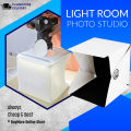 20 X 20 X 20 CM  Big Size Folding Lightbox Photography Instant Home Photo Studio 1 Panel LED Light Room  Photo box Camera Box Soft Box with Black & White Backdrops. 