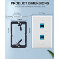 Ethernet Cable Wall Plate-1 x Single Gang 2 Port wall plates
2 x RJ45 cat6 inline coupler female to female
2 x Machine screws
1 x Low Voltage Mounting Bracket-White & black. 