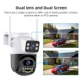 8MP 4K PTZ WiFi IP Camera Security Protection Dual Lens Screen Color Night Vision Auto Track CCTV Surveillance Camera ICSEE APP WD. 
