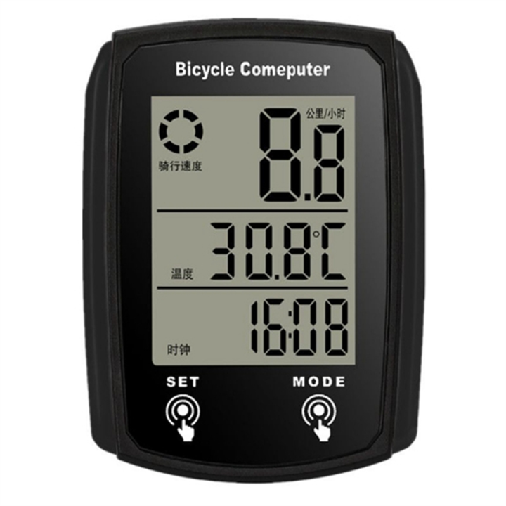 Bicycle Computer Bike Computer Waterproof Speedometer Odometer Cycling Stopwatch Bicycle Accessories Black